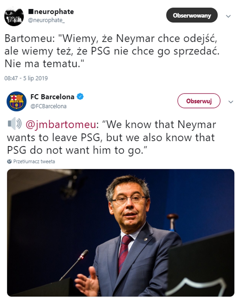 Prezydent Barcy nt. sytuacji Neymara!
